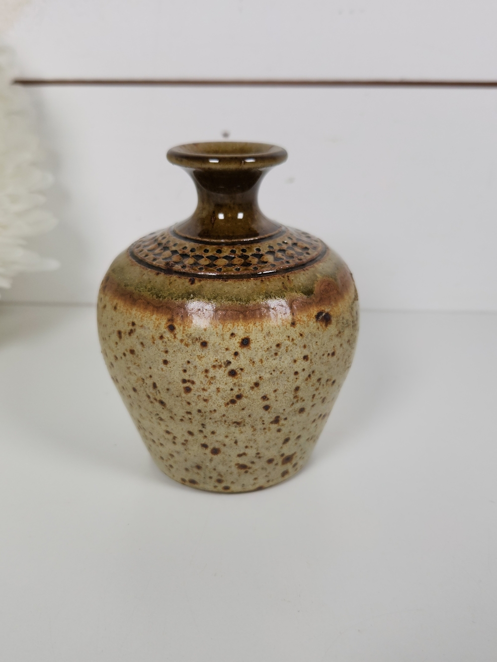Vintage Signed Studio Pottery Bud Vase 4" | Rustic, Organic Decor | Boho